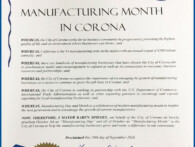 Manufacturing Month in Corona September 2018