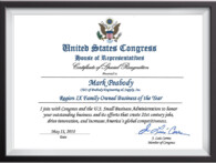 Certificate of Special Recognition - Mark Peabody